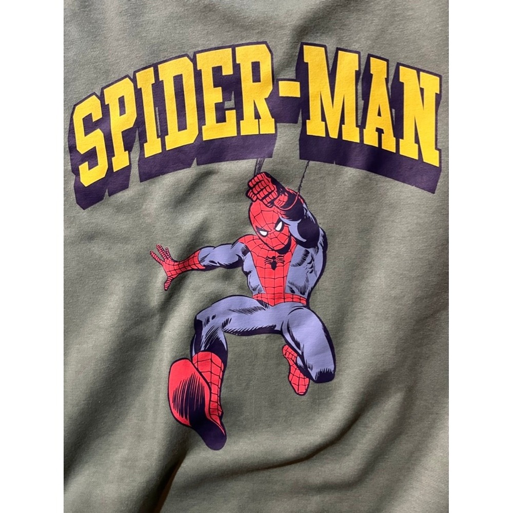 Marvel Spider Man Graphic Sweatshirt Green Vintage Retro Comic Style - Picture 4 of 4